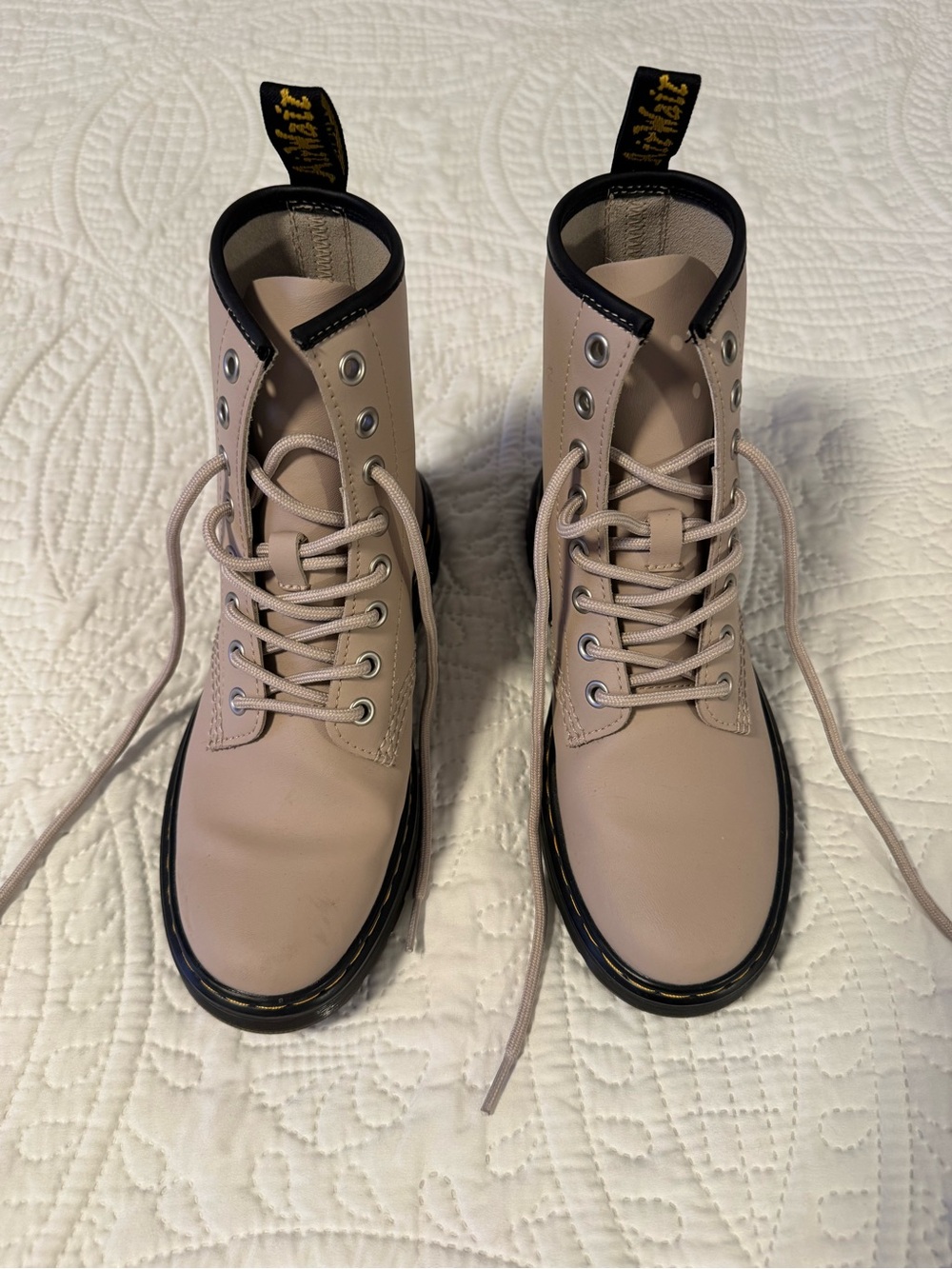Dr. Martens Women’s Lace-Up Boots in Light Beige